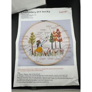 New Little Girl with Bird Embroidery Kit - Cx0187